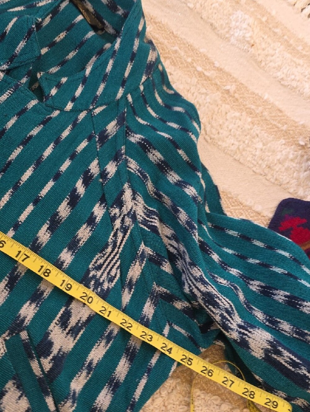 Multi Color Southwestern Aztec Open Front Jacket Wool 2 Button Vest Medium - Picture 3 of 13